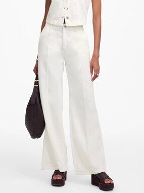 Madewell Wide-Sweep Trousers Airy Denim Edition in Tile White